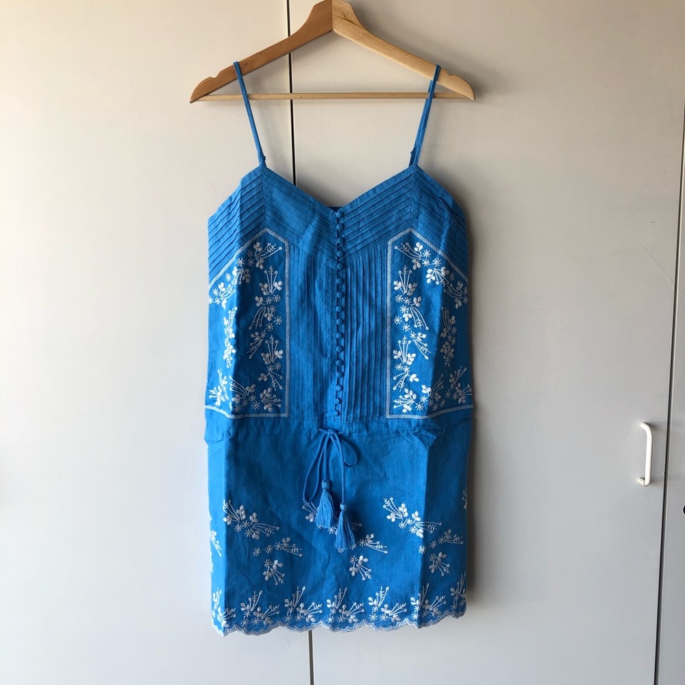 NWT Chic AF Blue Embroidered Button Down Dress